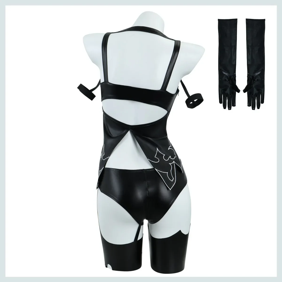 Аниме-игра NieR:Automata YoRHa Type A No 2 Косплей Костюм A2 Парик Черные топы из искусственной