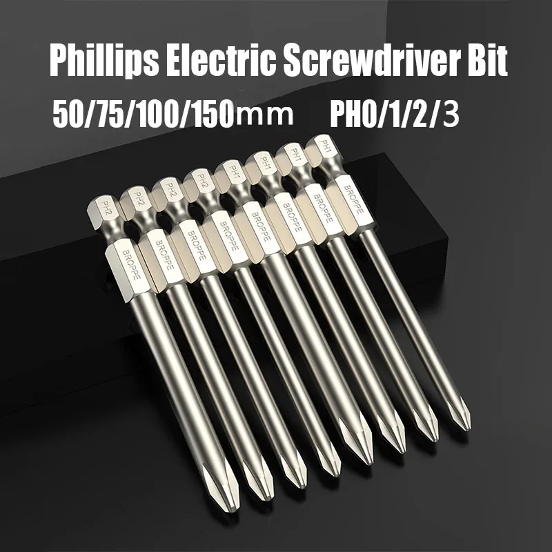 

Насадка для электрической Отвертки Phillips PH0/1/2/3, насадка для магнитной крестовой отвертки 50/75/100/150 мм, насадка для отвертки из легированной ст...
