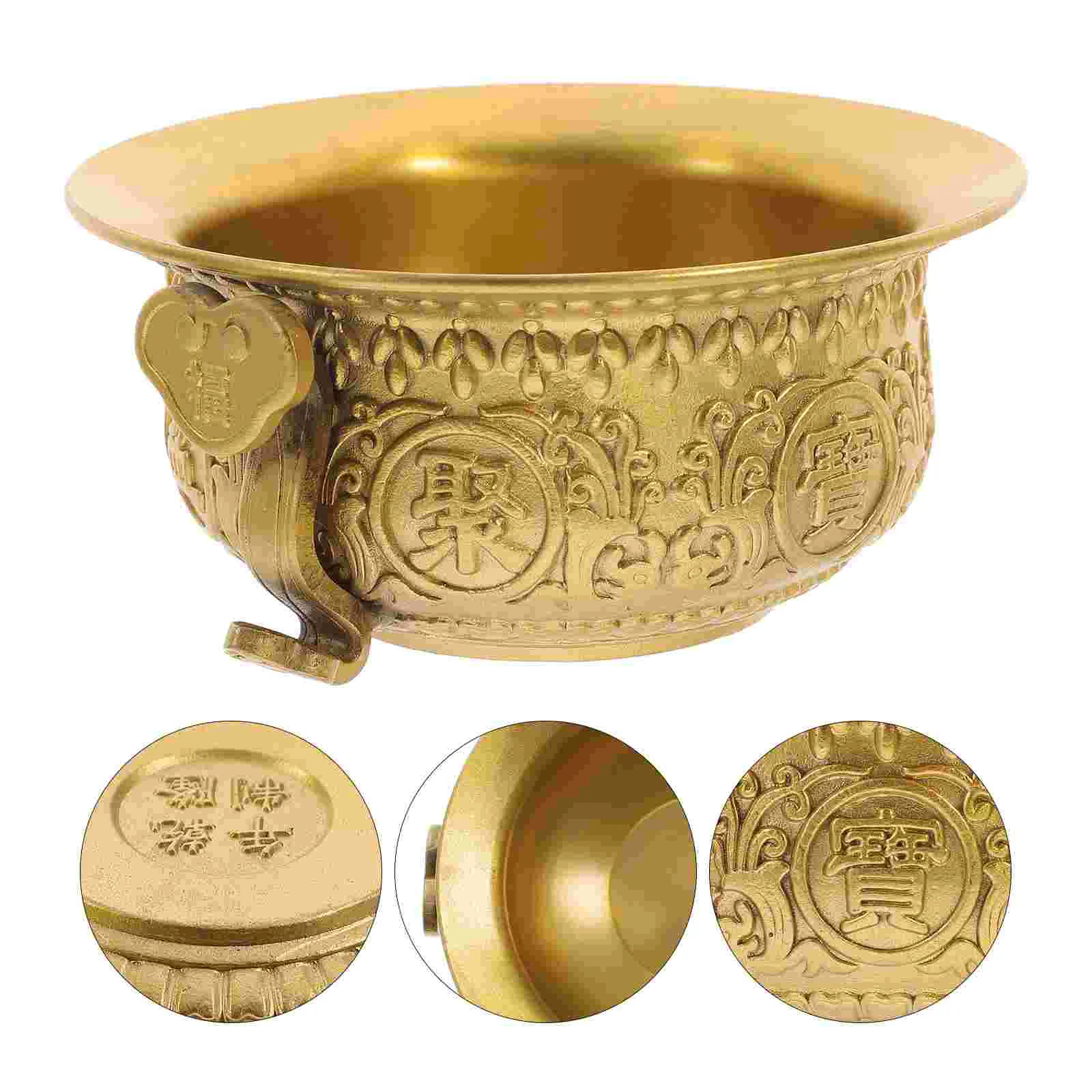 

Treasure Bowl Cornucopia Adornment Gold Table Decorations Ornament Delicate Dining Room Creative Basin Golden Sacrificial