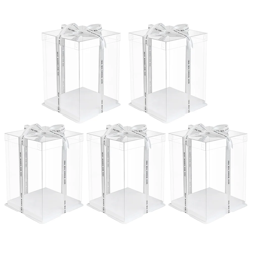 

Cake Boxes Box Clear Transparent Packaging Carrier Cupcake Containers Bakery Gift Acrylic Dessert Tall Storage Display Holder
