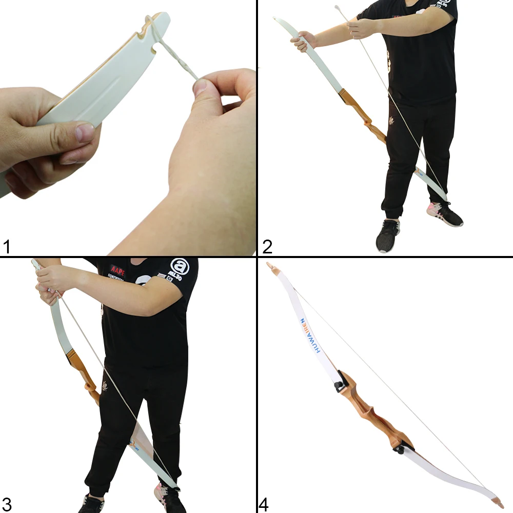 Huntingdoor 24-38lbs 62inch Recurve Bow White Take Down Long Practice Archery Hunting Shooting for Beginner and Women Adult - купить по