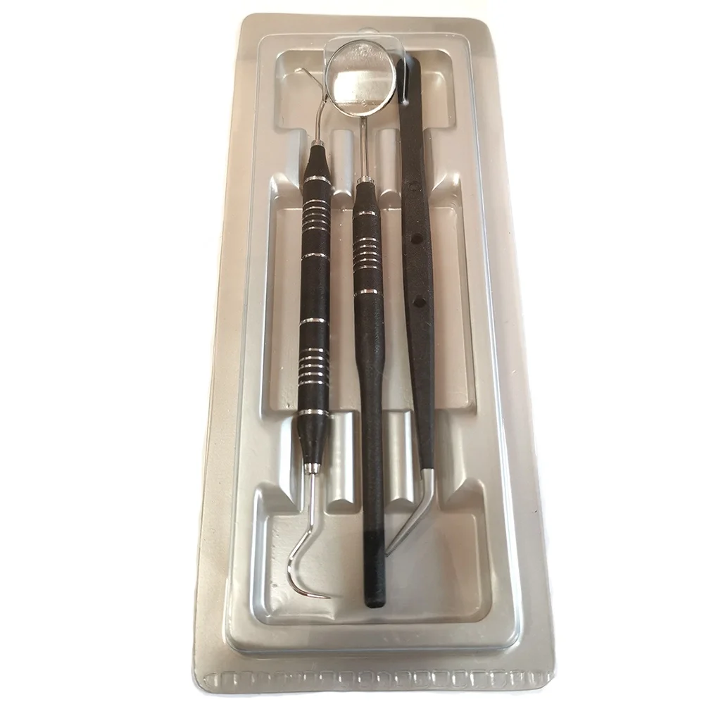 

Examination Kit Examine Set Dental Oral Kit Disposable Kit Stainless Steel High Quality Daily Basic Probe Mouth Mirror Tweezers