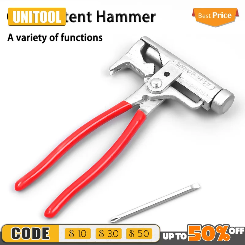 

10 In 1 Multi-Function Universal Hammer Magic Tool Clamps Pincers Screwdriver Electrical Nail Gun Pipe Pliers Wrench