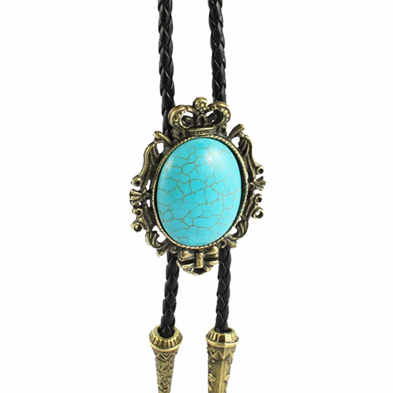 

Cross-border Amazon small crown turquoise bolo tie collar tie American western cowboy tie