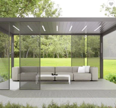 

Алюминиевая Современная Автоматическая уличная беседка для внутреннего дворика, биоклиматическая садовая беседка, Жалюзийная крыша
