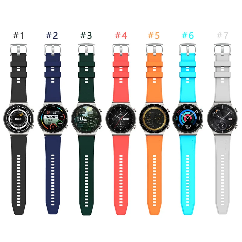 

22mm Official Silicone Band For Huawei Watch Gt 2 Pro Watchband For Huawei Gt2 GT3 Pro Wristband Replacement GT 2 46mm Bracelet