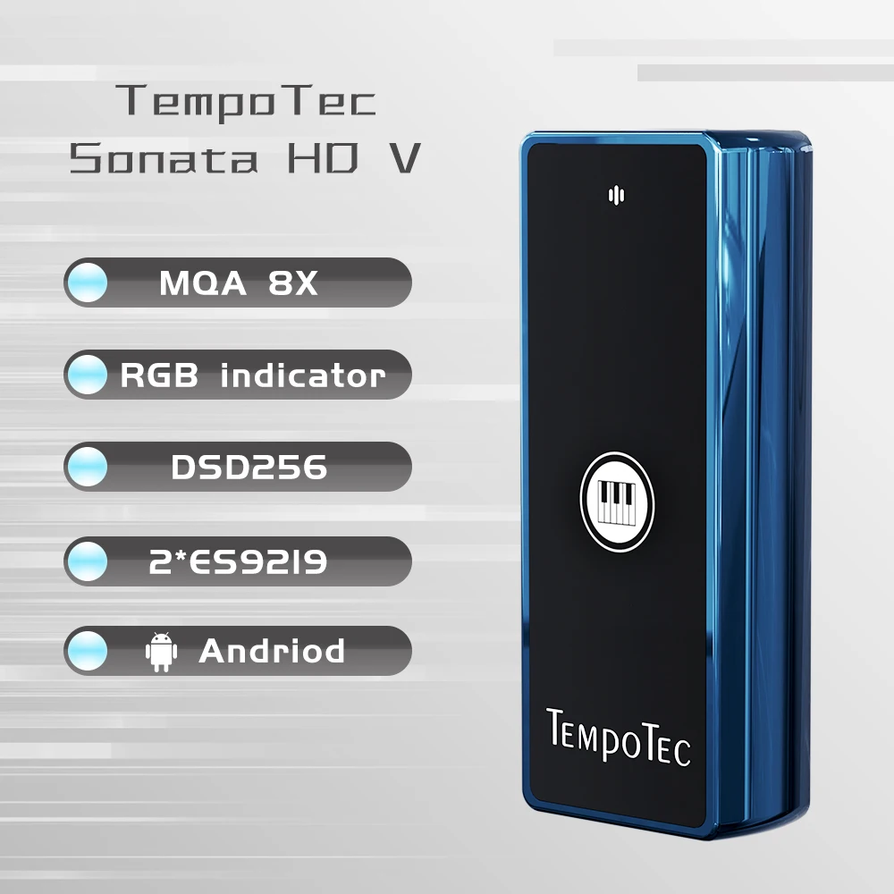 

TempoTec Sonata HD V MQA дыхательный Тип C до 3,5 мм USB DAC Dongle усилитель для наушников Dual ES9219 DSD256 для Android и MacOS WIN