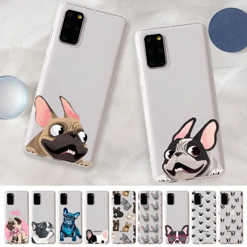 

Pug Dog French Bulldog Phone Case for Samsung S20 S10 lite S21 plus for Redmi Note8 9pro for Huawei P20 Clear Case