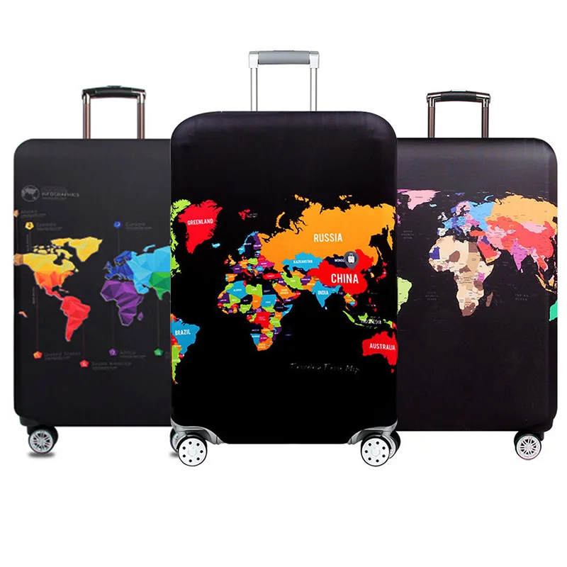 

Защитный чехол на молнии для чемодана, плотный эластичный чехол на колесиках для чемоданов размером 18-32 дюйма, дорожные аксессуары