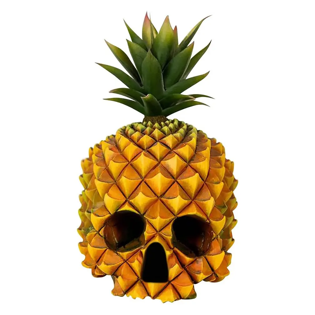 

Skull Statue Halloween Resin Pineapple Skull Decoration Skull Decor Prop Resin Halloween For Home Desk Office Room Decor