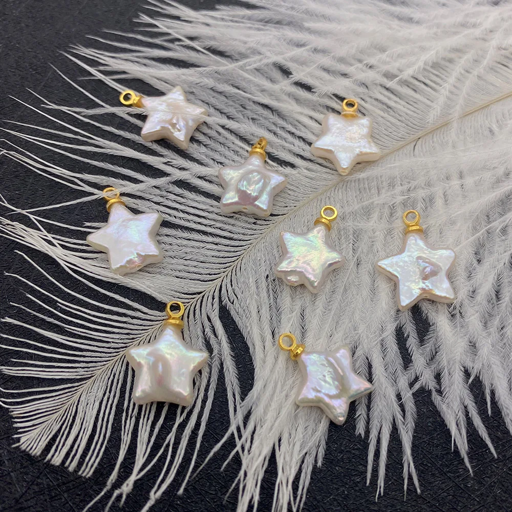 

2pcs Fashion Natural Baroque Pearls Exquisite White Pentagram Necklace Ladies DIY Jewelry Bracelet Earrings Accessories Gift