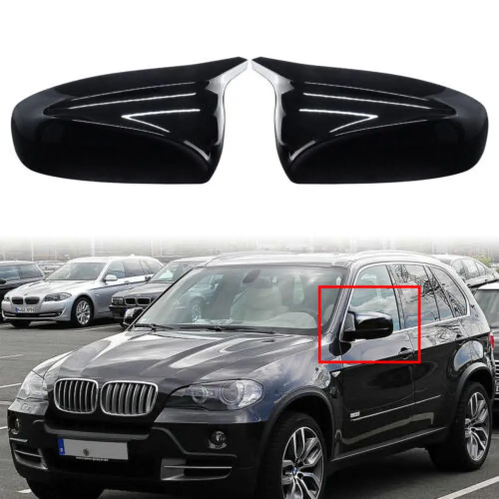 

Для BMW X5 E70 X6 E71 2007-13 крышки боковых зеркал глянцевый черный левый + правый