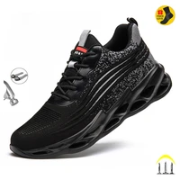 new work sneakers steel toe shoes men safety shoes puncture proof work shoes boots fashion indestructible footwear security