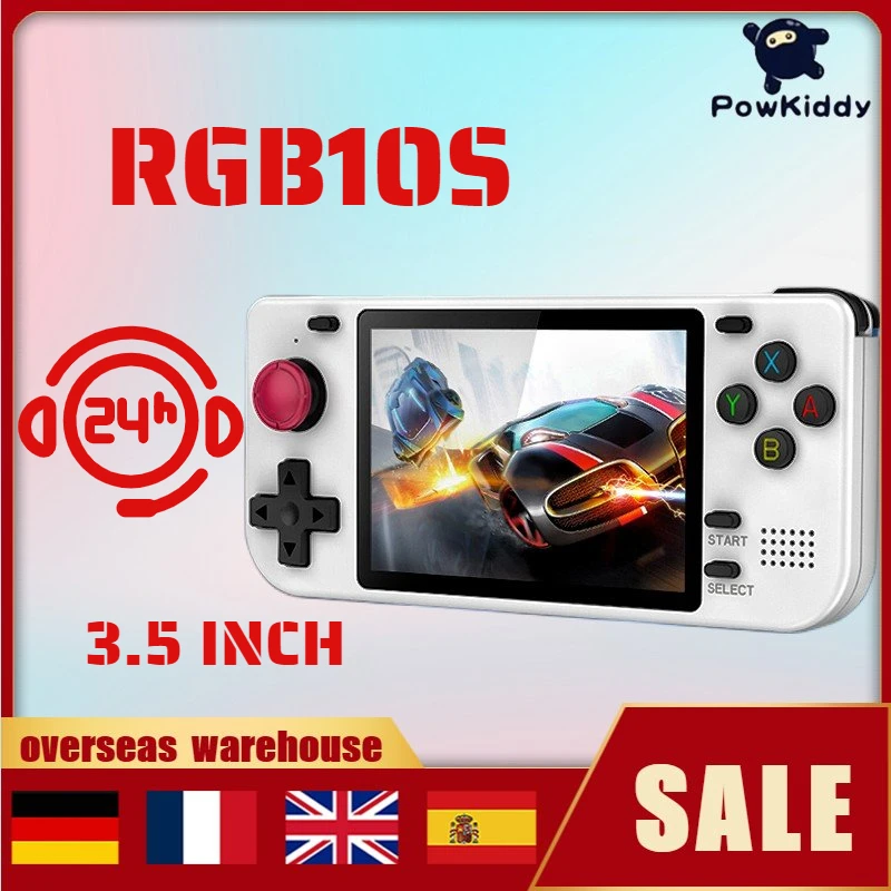 

POWKIDDY RGB10S 3.5-Inch IPS Built In 40000 Games 3D Joystick Trigger Button RK3326 OGA Screen Open Source Handheld Game Console
