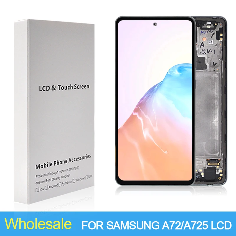 

Brand New6.7 Inch A725 Screen For Samsung Galaxy A72 LCD Touch Digitizer Assembly A72 4G Display A725F A725M Assembly With Frame