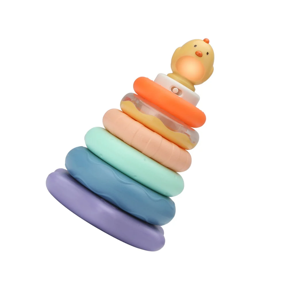 

1 Set Baby Plastic Stacking Plaything Educational Plaything Building Ring Stacker