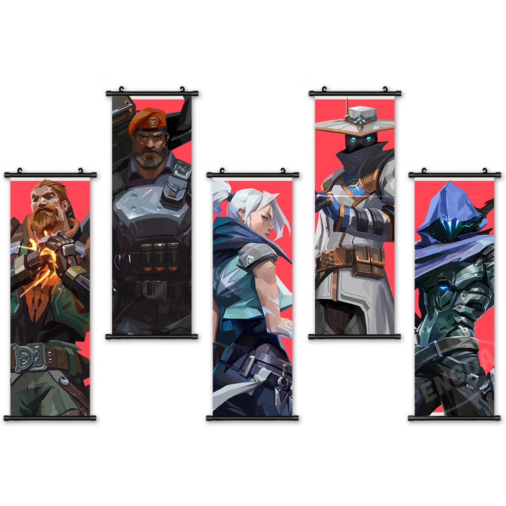 

Print Character Pictures Canvas Home Decor VALORANT Poster Plastic Scroll Classic Hanging Painting Bedside Background Wall Art