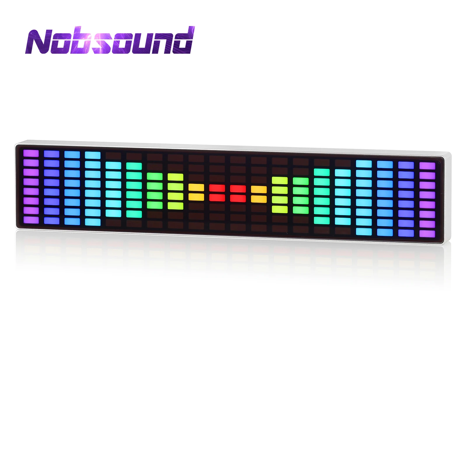 

Nobsound портативный RGB светодиодный измеритель уровня звука с часами, заряжаемый микрофон, анализатор спектра музыки