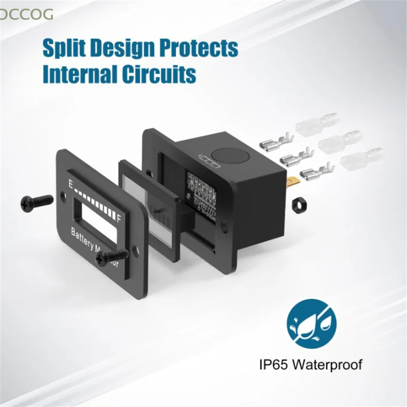 Светодиодный счетчик батареи Монитор уровня заряда 12 В 24 36 48 60 72