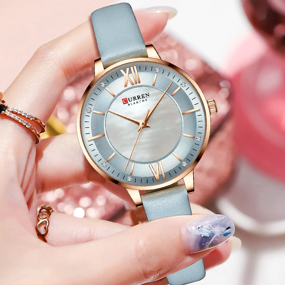 Quartz Watch Women's Watch Fashion Luxury New Quartz Women's Clock Elegant Classic Leather Women's Watch 9080