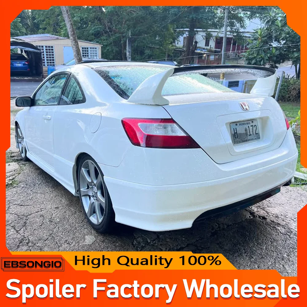 

JDM FD2 Mugen Style Задний спойлер багажника Крыло глянцевый черный для Honda Civic 2Dr Coupe 2006-11 годов