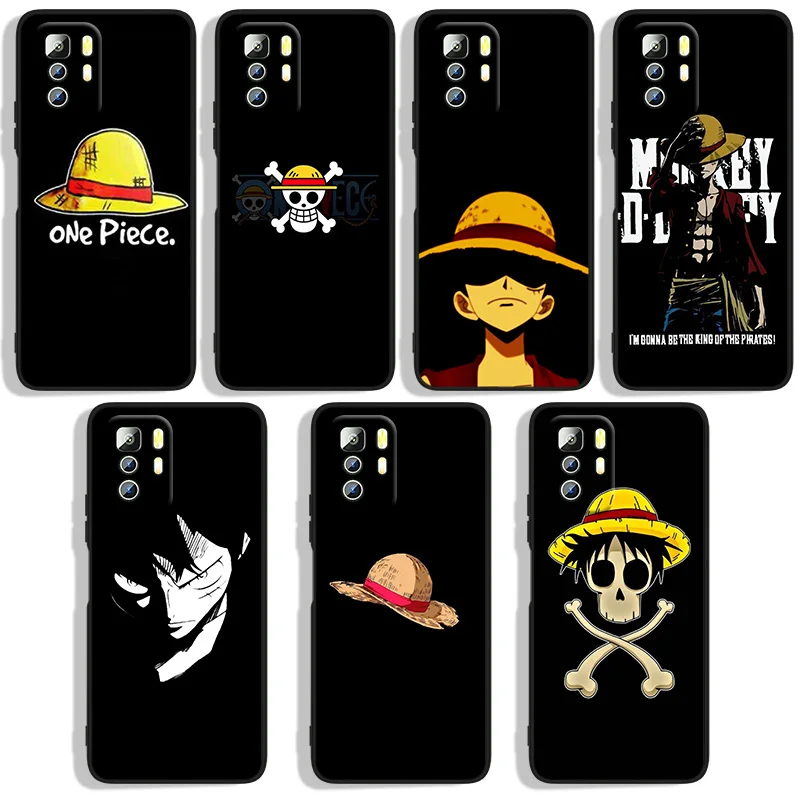 

Anime Ones Pieces Monkey Phone Case For Xiaomi Redmi Note 11E 11T 11S 10T 10S 9S 9T 8T 7 Pro Plus Lite Max Black Cover
