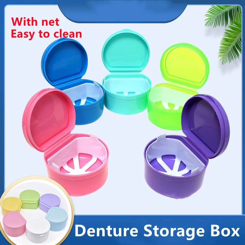 

Teeth Care Case Denture Storage Box Convenient Mouthguard Container Storage Case Orthodontic Retainer Tool for Home Accessories
