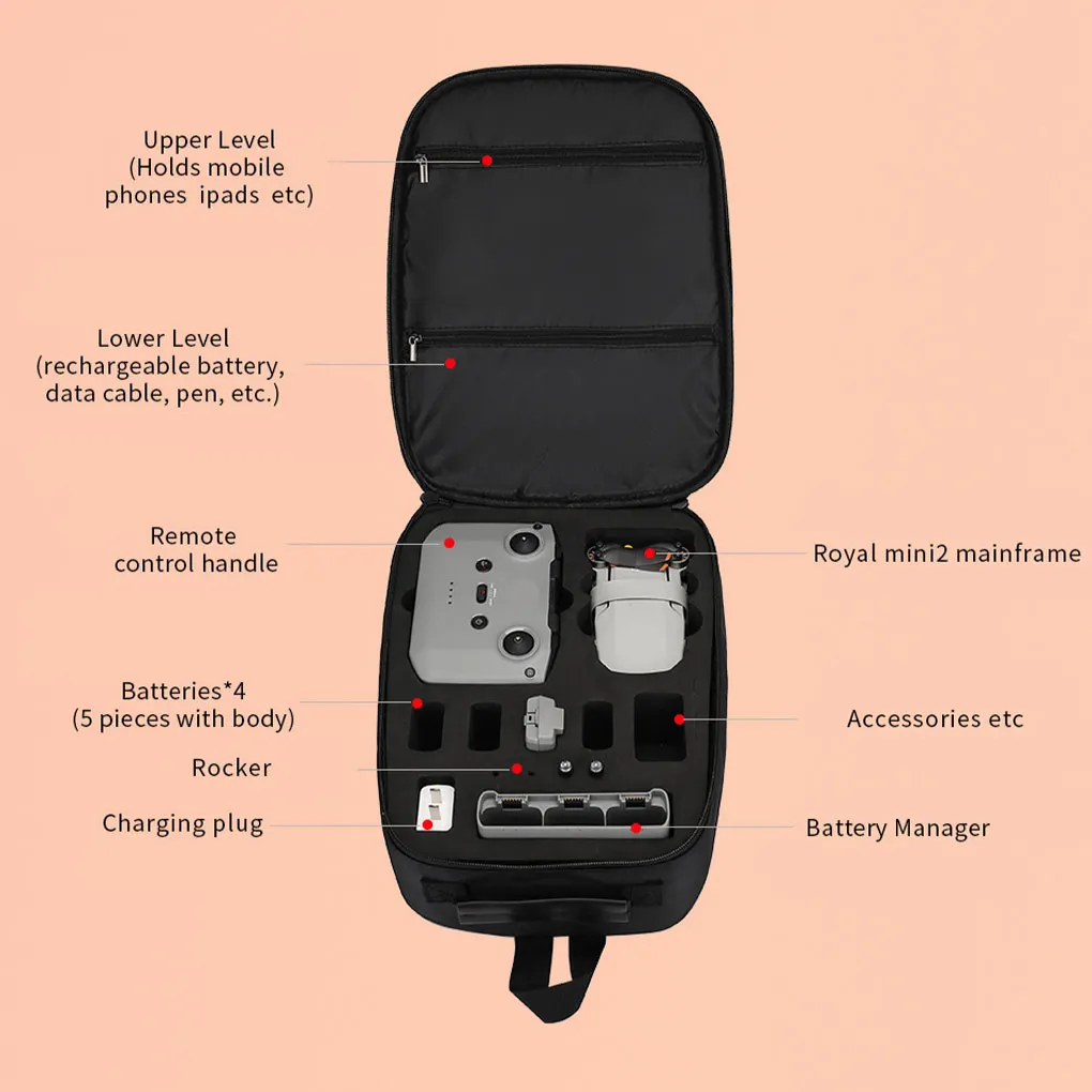 

Drone Bag Backpack Storage Bags Travel Carrying Case Handbag Luggage