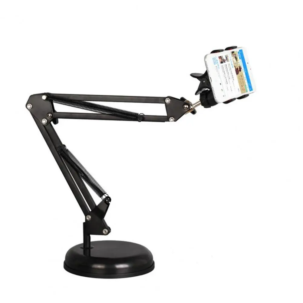

Live Broadcast Stand Foldable 360 Degree Rotation Round Base Desktop Mobile Phone Tablet Holder Long Arm Bracket for Live Video