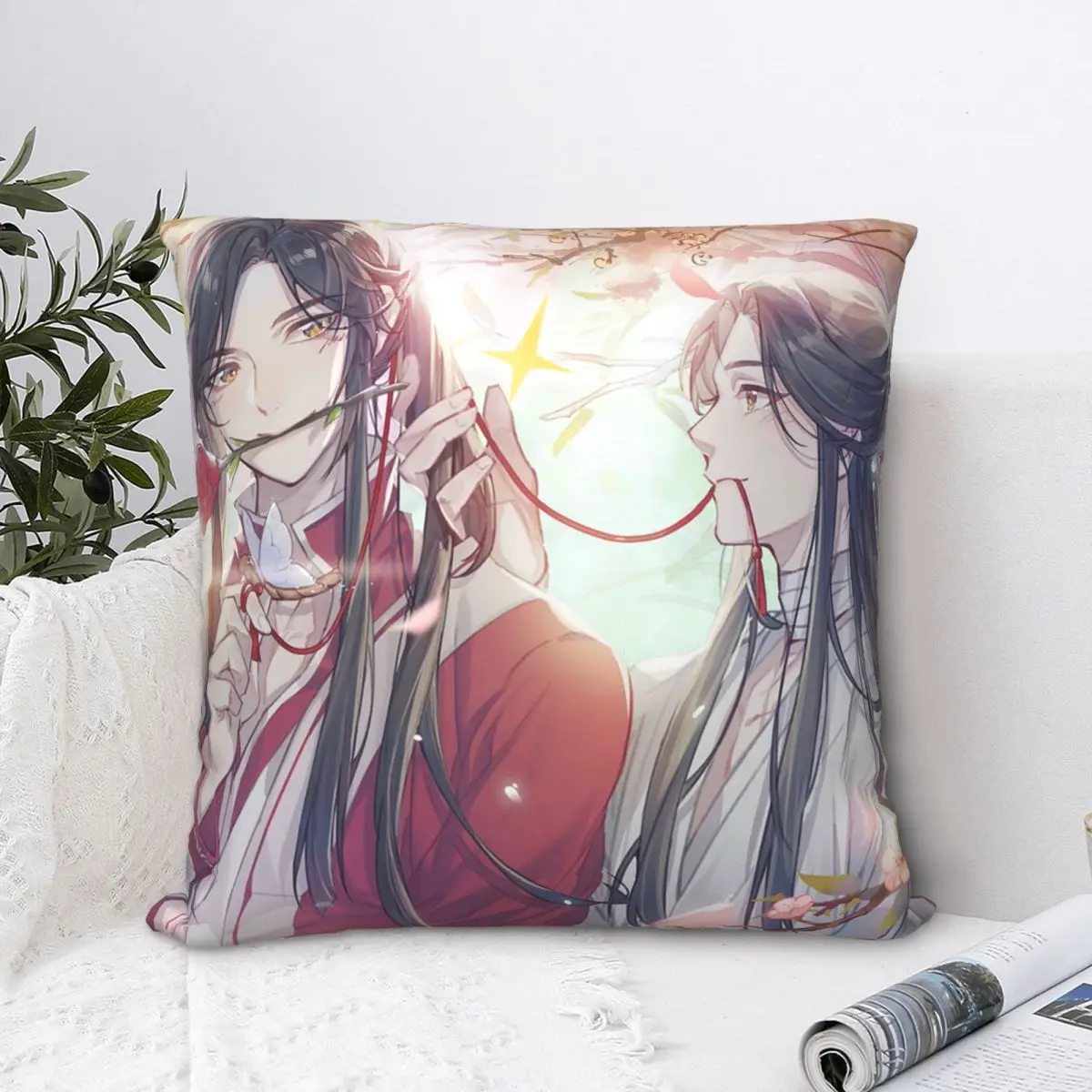 Небесный официальный благословение ляан Хуа чехол для подушки женский аниме Yaoi