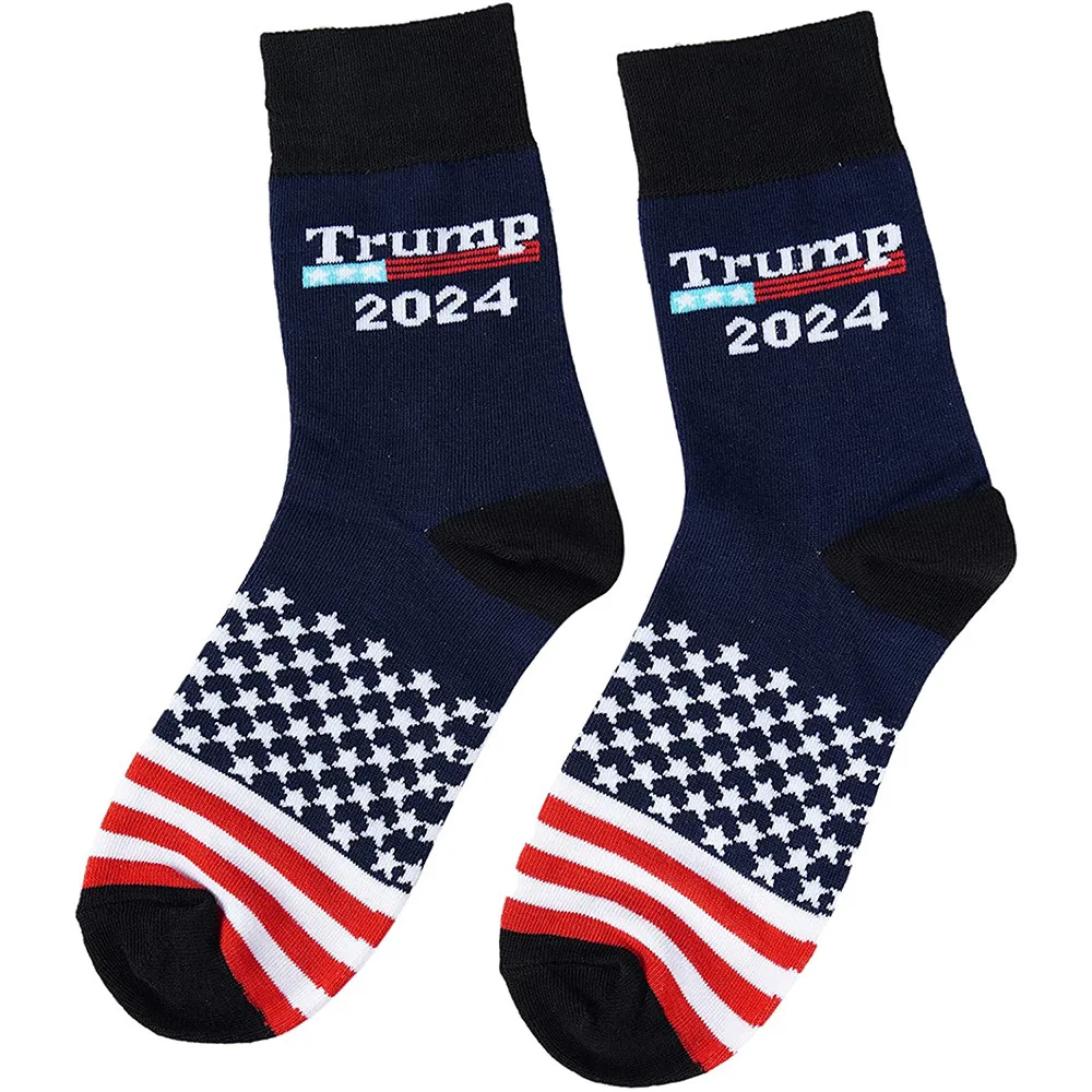 

Trump2024 выборов Трамп хлопковые носки США президентские выборов Трамп жаккардовые носки средней длины