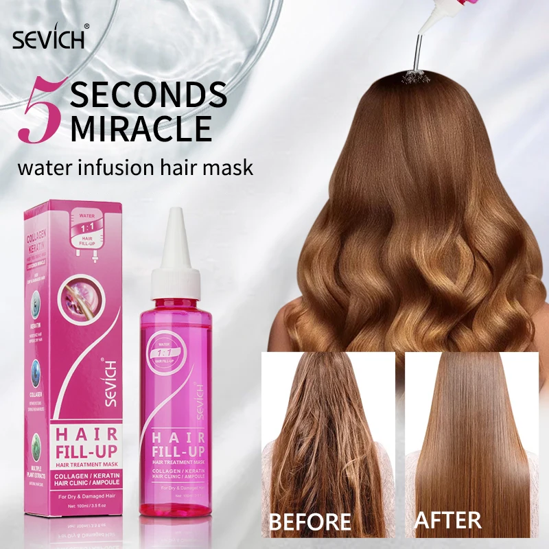 100ml Sevich 5 Second Hydrating Hair Mask Smoothing Frizz Repair Damage Non-Greasy Hydrating Keratin Hair Treatment Mask
