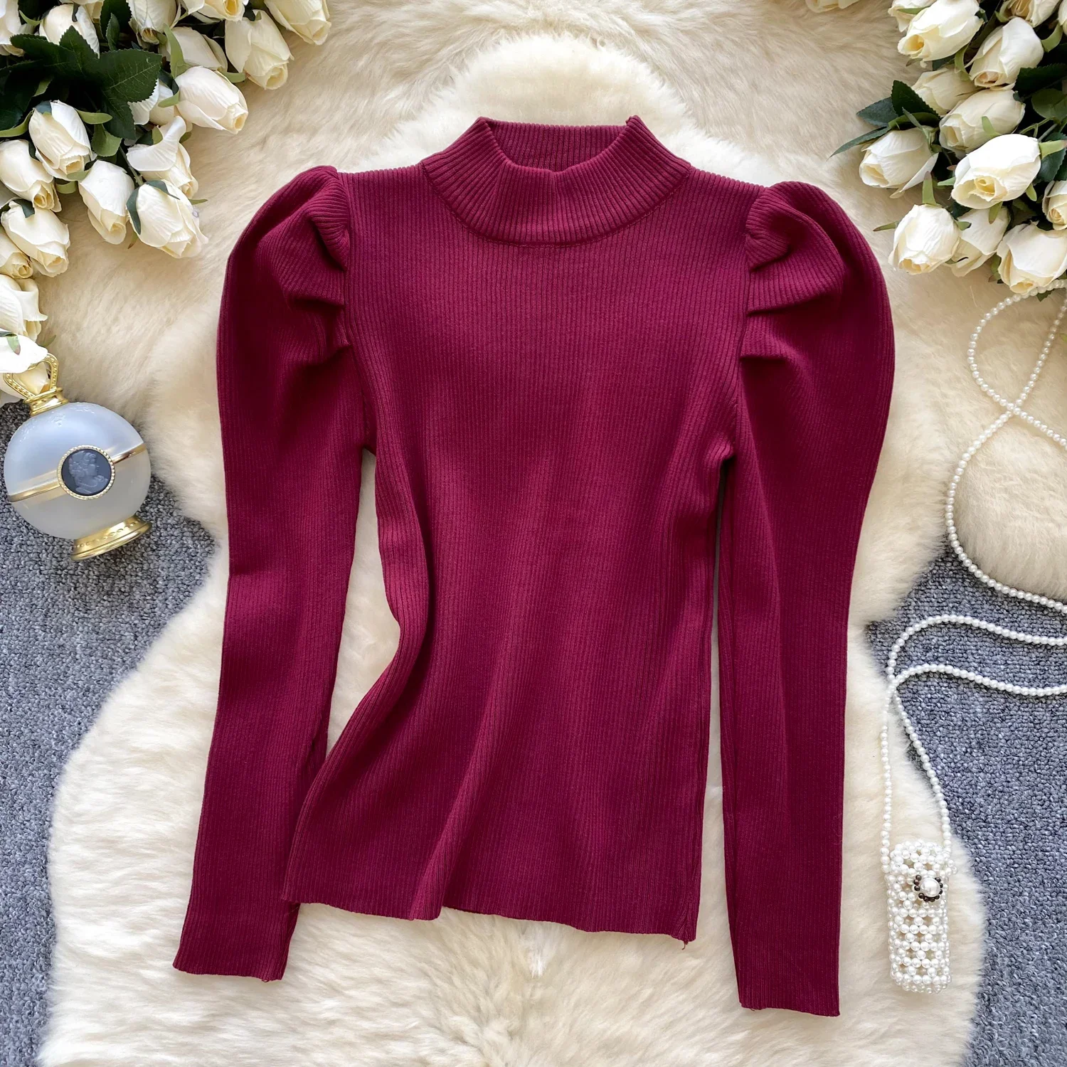 Новинка 2023 года осенне-зимние женские простые свитера с высоким воротником и
