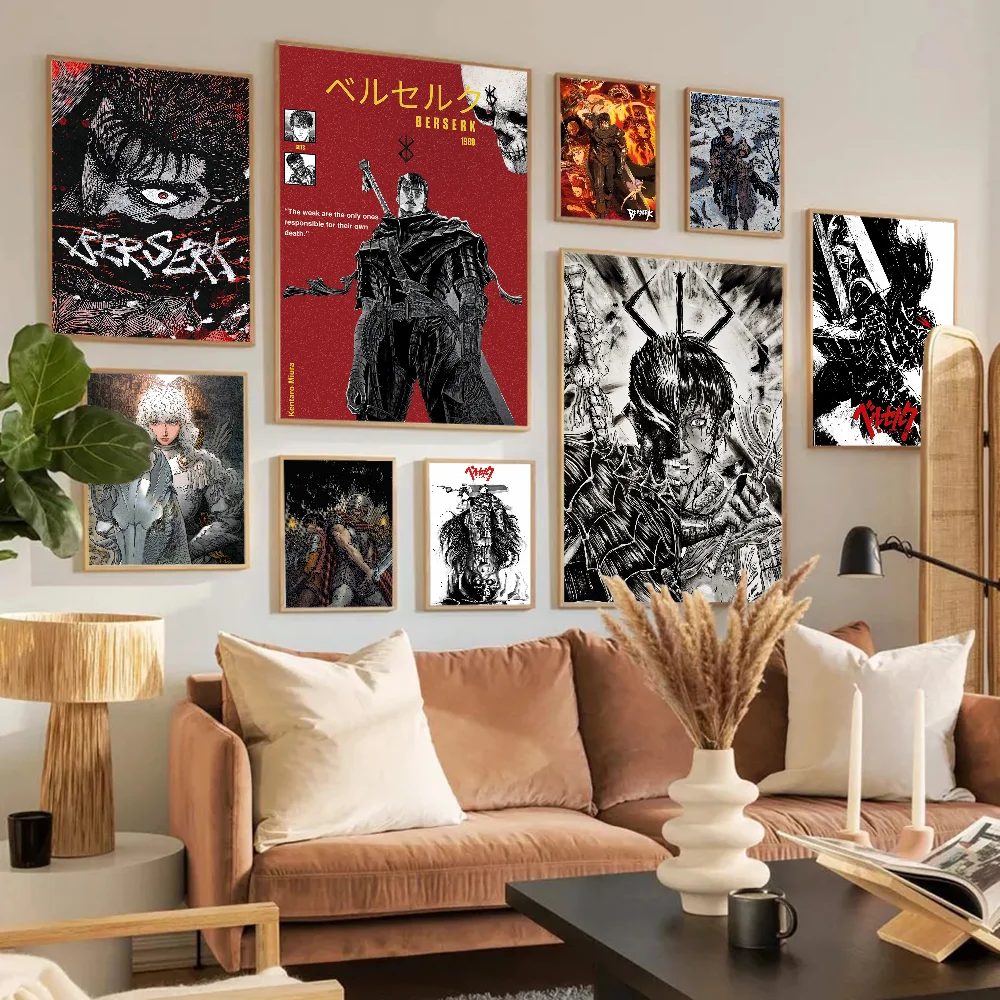 Kentaro Miura Berserk Guts комический плакат наклейка водостойкий пылезащитный клей