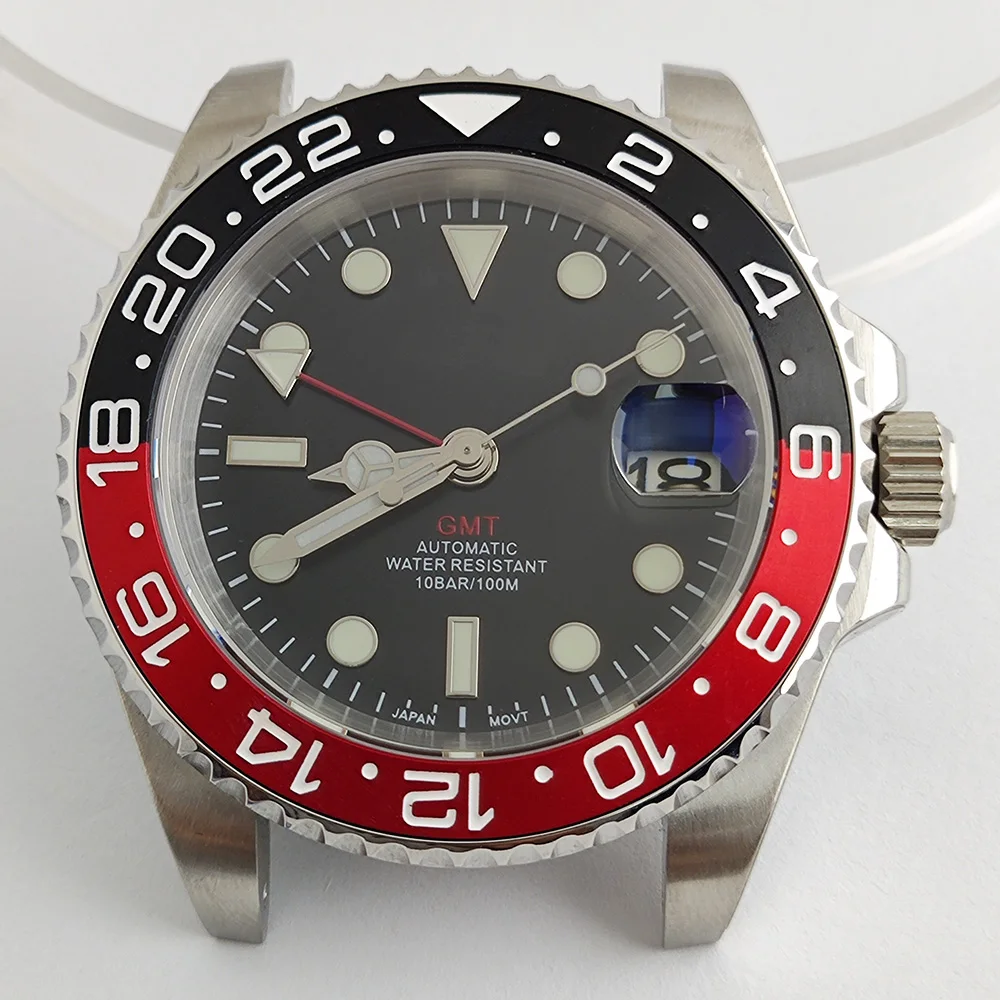 NH35 чехол NH34 GMT циферблат японский движение сапфировое стекло C3 зеленые