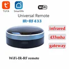 Tuya Smart Wifi Ir Rf Remote Smart Life APP Control инфракрасный 433 МГц Радиочастотные Устройства синхронное Голосовое управление работа с Alexa Google Siri
