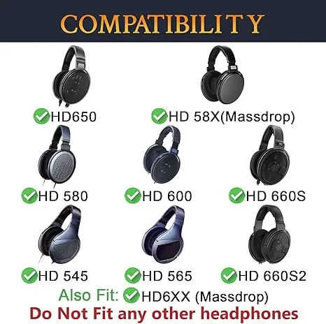 Фото Сменные амбушюры для Sennheiser HD650, HD6XX (Massdrop), HD600, HD58X (Massdrop), HD660S, HD660S2, HD580, HD565, HD545 №2