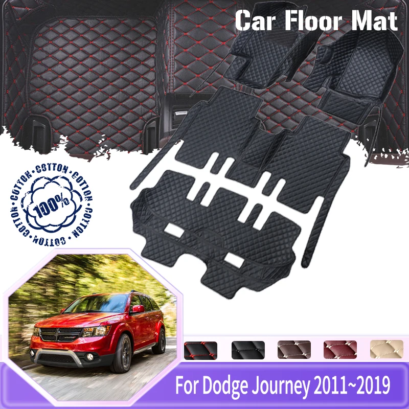 

Автомобильные коврики для Dodge Journey JC Fiat Freemont 2011 ~ 2019, 7 сидений, водонепроницаемый коврик для ног, аксессуары для автомобиля