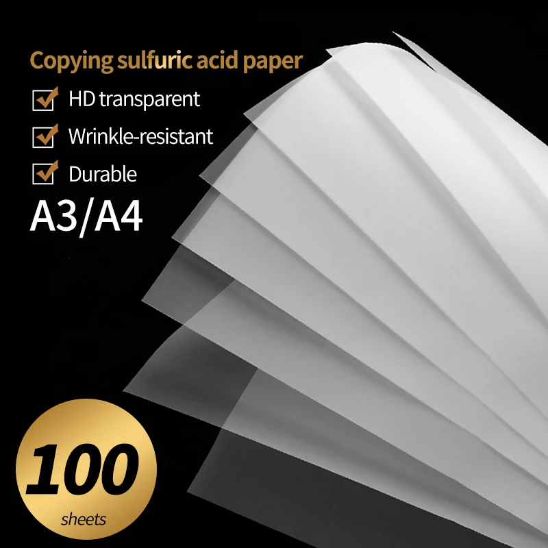 

10/20/50/100 Sheets A4/A3 Translucent Tracing Paper Copy Paper For Drawing Calligraphy Craft Writing Sketching Art Supplies
