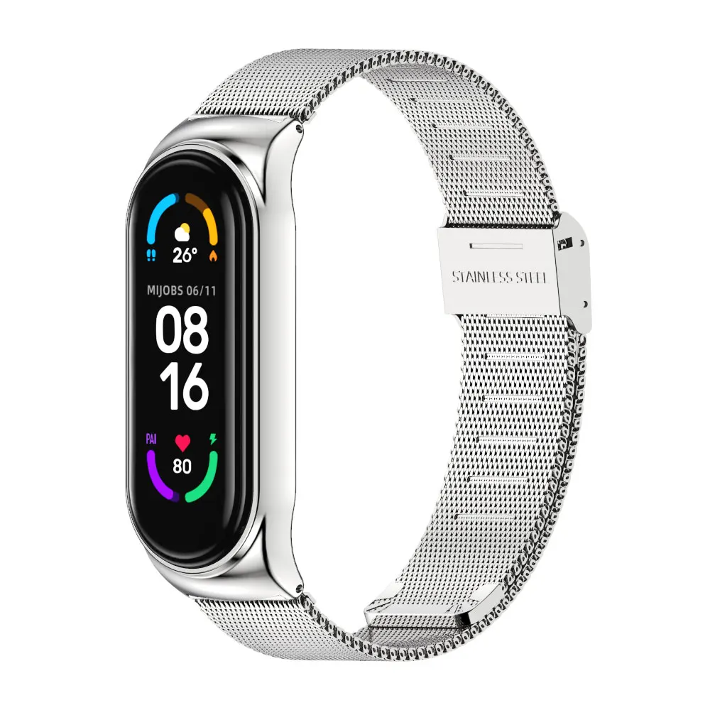 

For Xiaomi Mi Band 5 4 3 Strap Wristband Mi Band 4 Bracelet Metal Strap For Mi Band 3 Xiomi Miband 5 4 3 Watchband Stainless