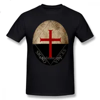 Knights Templar T Shirt Knights Templar In Hoc Signo Vinces T-Shirt Cotton Graphic Tee Shirt Classic Men Short-Sleeve Tshirt