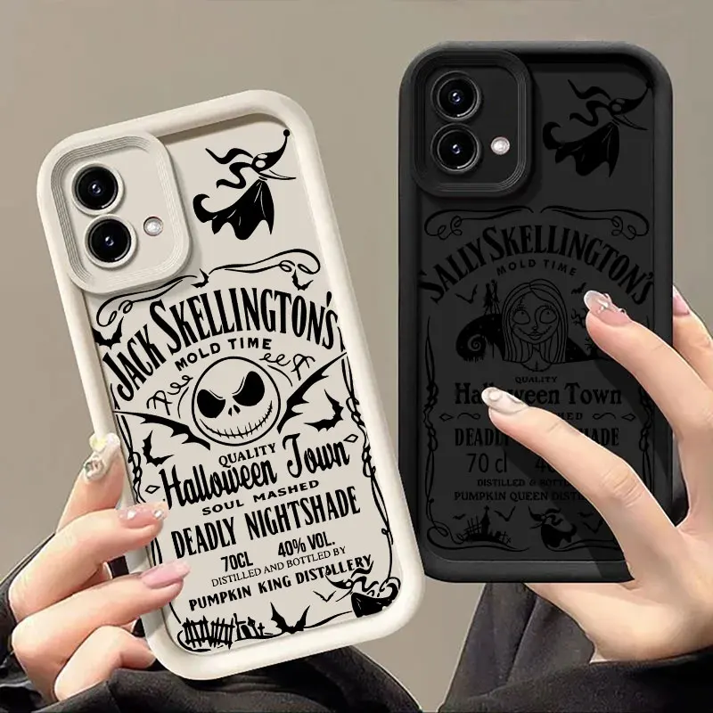 Фото Чехол Jack Skellington Sally Halloween для Motorola Moto G06 G56 G86 G96 G100 5G Edge 60 70 Fusion 50 Pro 40Neo G85 G84 G75 №1