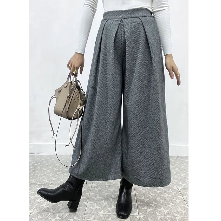 

Юбка-брюки свободного покроя в японском и корейском стиле, Новинка весна-осень 2023, модные женские брюки с широкими штанинами и высокой талией