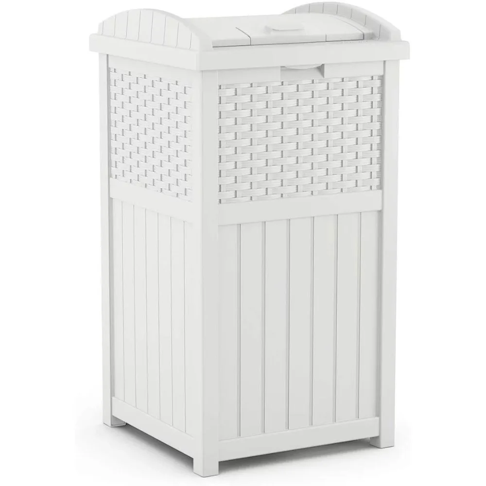 

Suncast GHW1732WH Trashcan Hideaway Outdoor 33 Gallon Garbage Waste Bin, White