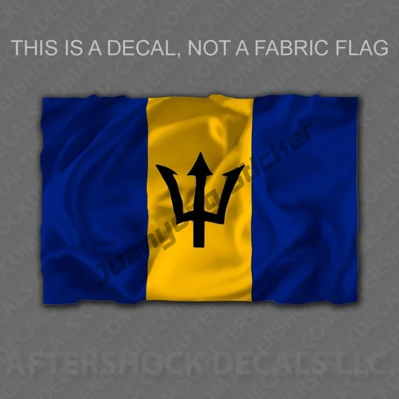 

Barbados Flag Decal Bumper Sticker Front Windshield Fuel Tank Cap Scratches Decal Decoration Accessories