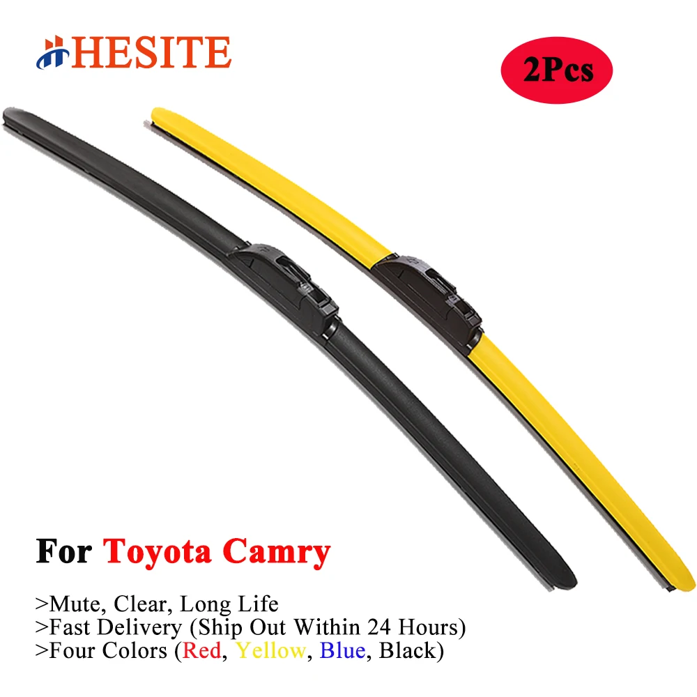 

Colorful Hybrid Windshield Wiper Blades For Totoya Camry Fit H1/U/J Hook Arms Year from 1991 to 2017 2Pcs Red Yellow Blue Wipers