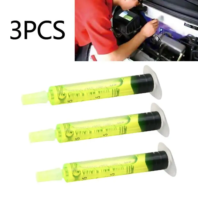 3Pcs High Concentration R134a R410 R12 Car Frozen Tracer Oil Car Fluorescent Auto Air Conditioning Refrigerant 2.5ml Each Repair