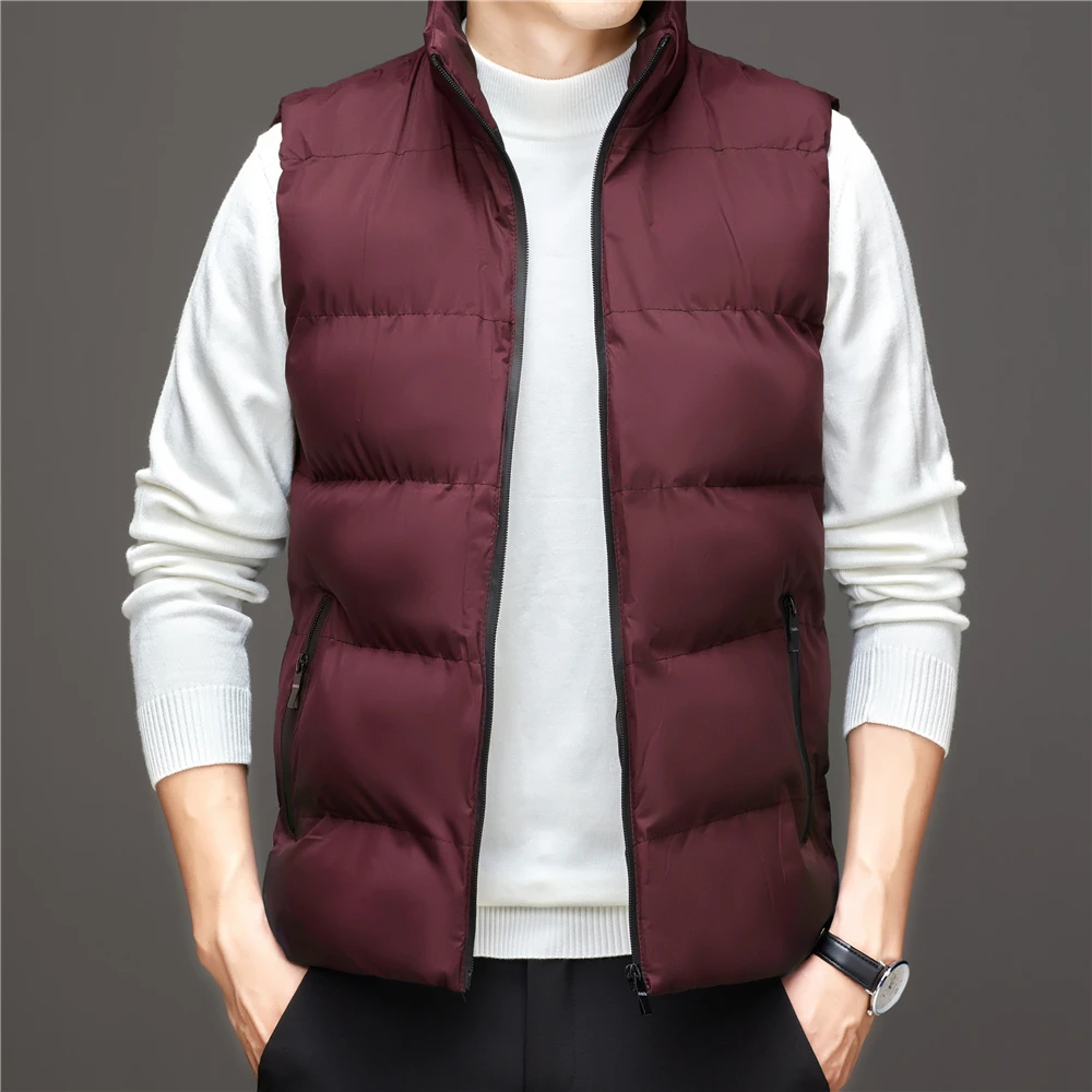 COODRONY Brand Zipper Sleeveless Jacket Men Clothing Autumn Winter New Arrival Vest Parkas Solid Color Stand Collar Coats Z8167