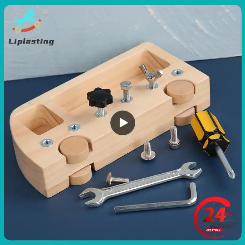 Деревянная доска-шуруповерт Монтессори модель для детей набор болтов деревянные