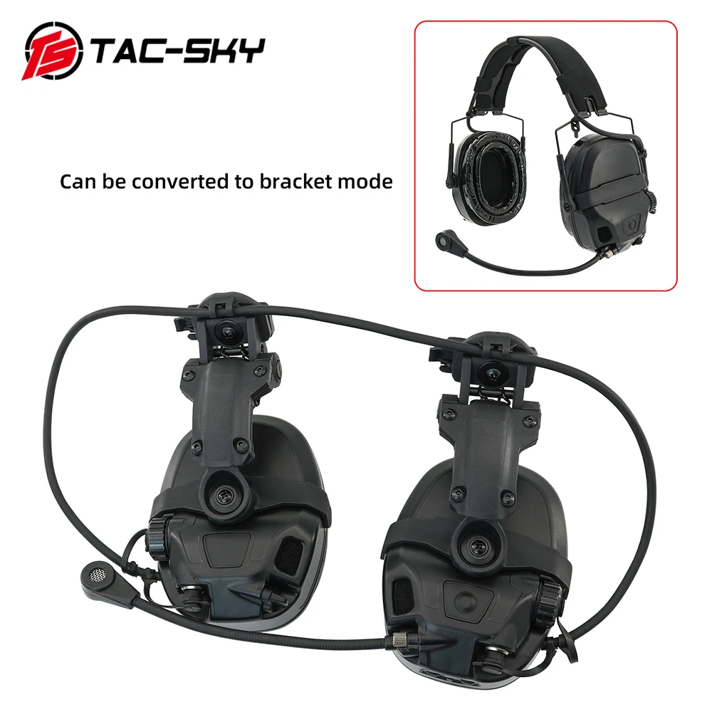 Tactical AMP Headset Communication Noise Cancellation Pickup Civilian Edition Headset Compatible with ARC Helmet Rail Adapter
